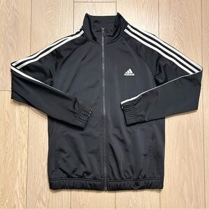 Adidas Black Essentials 3-Stripes Track Jacket Full Zip Medium Sport Athletic